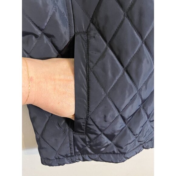 Retro Quilted Vest Blue M Preppy Nautical Coastal Neutral Minimalist Classic 80s - Picture 3 of 9